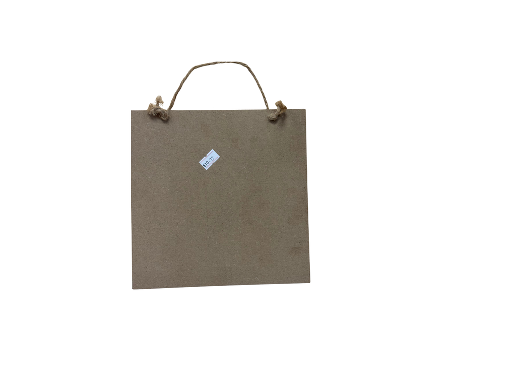 wooden sign with a handle on a white background